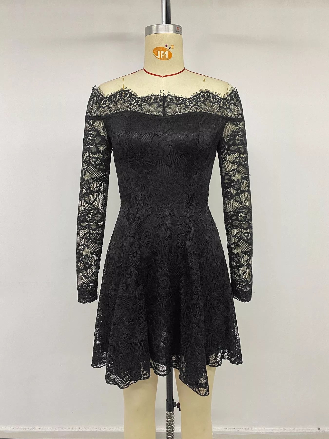 Lace Off Shoulder Mini Dress - Flip Flop Dynasty