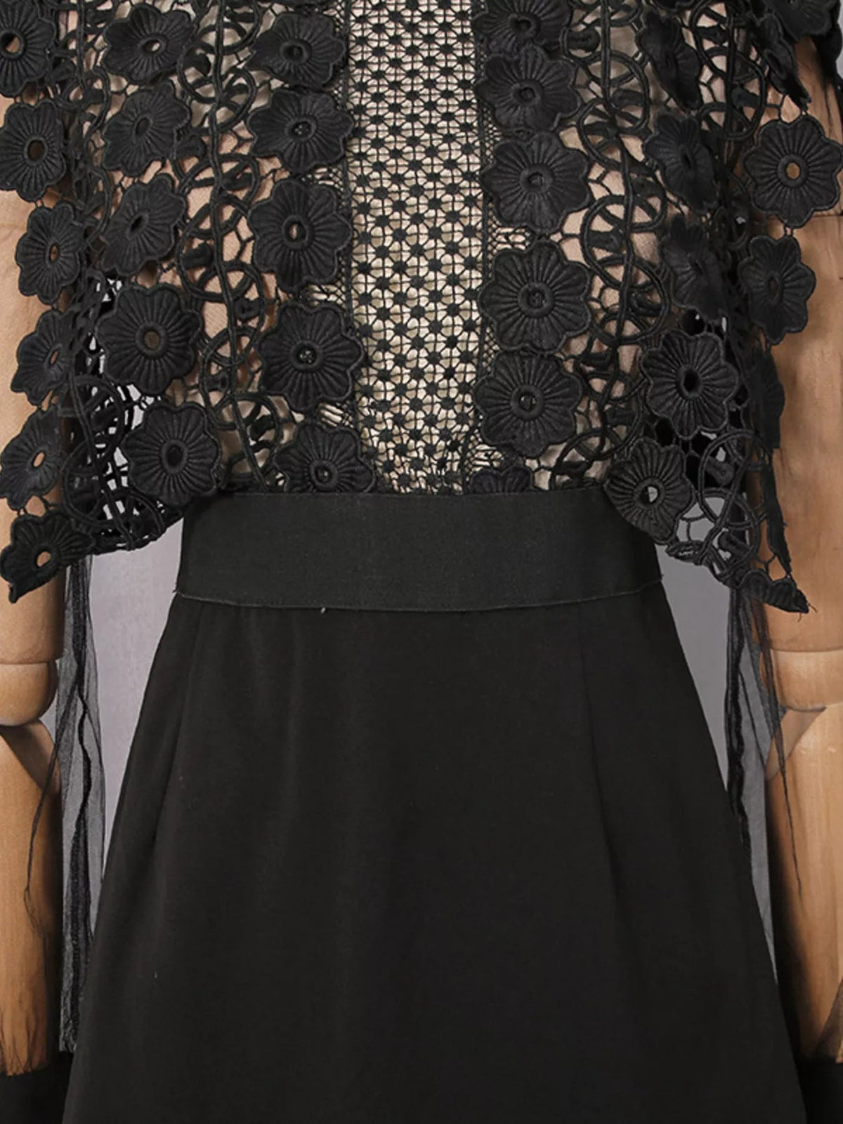 Lace Sheer Sleeve Mini Dress - Flip Flop Dynasty