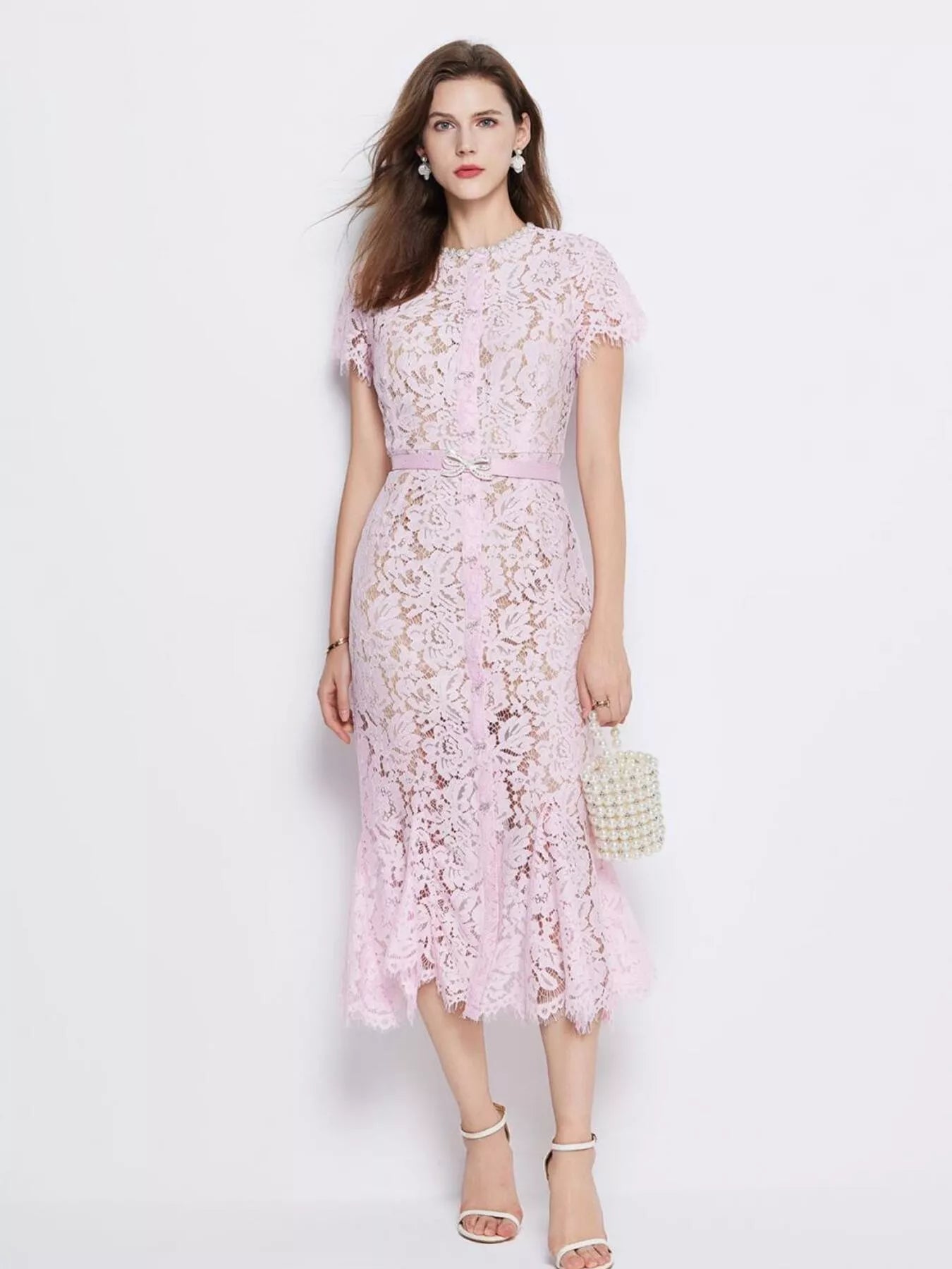 Lace Short Sleeve Mermaid Dress - Flip Flop Dynasty
