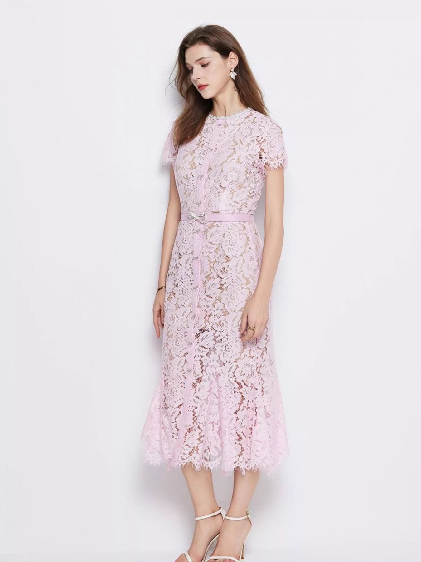 Lace Short Sleeve Mermaid Dress - Flip Flop Dynasty