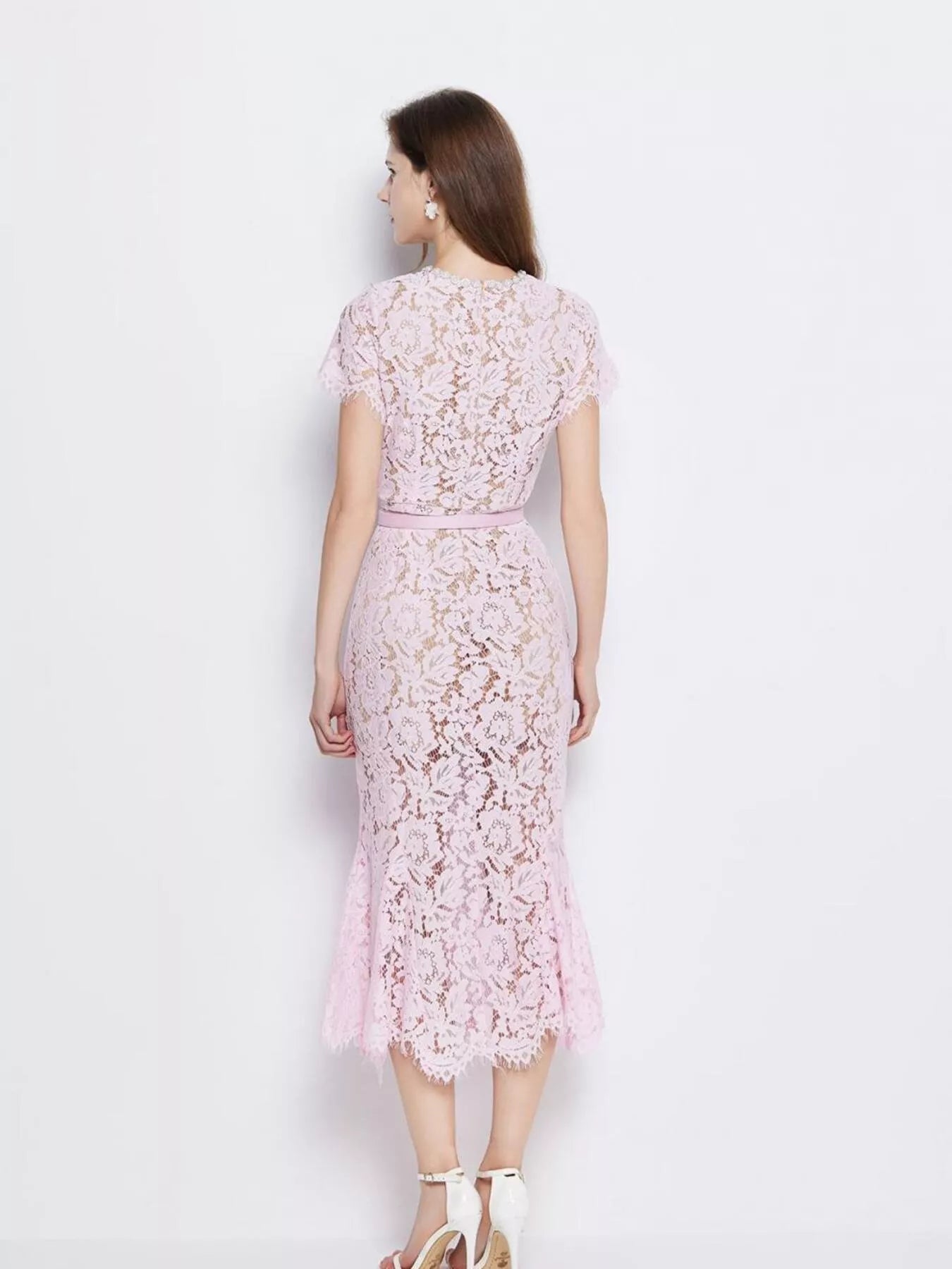 Lace Short Sleeve Mermaid Dress - Flip Flop Dynasty