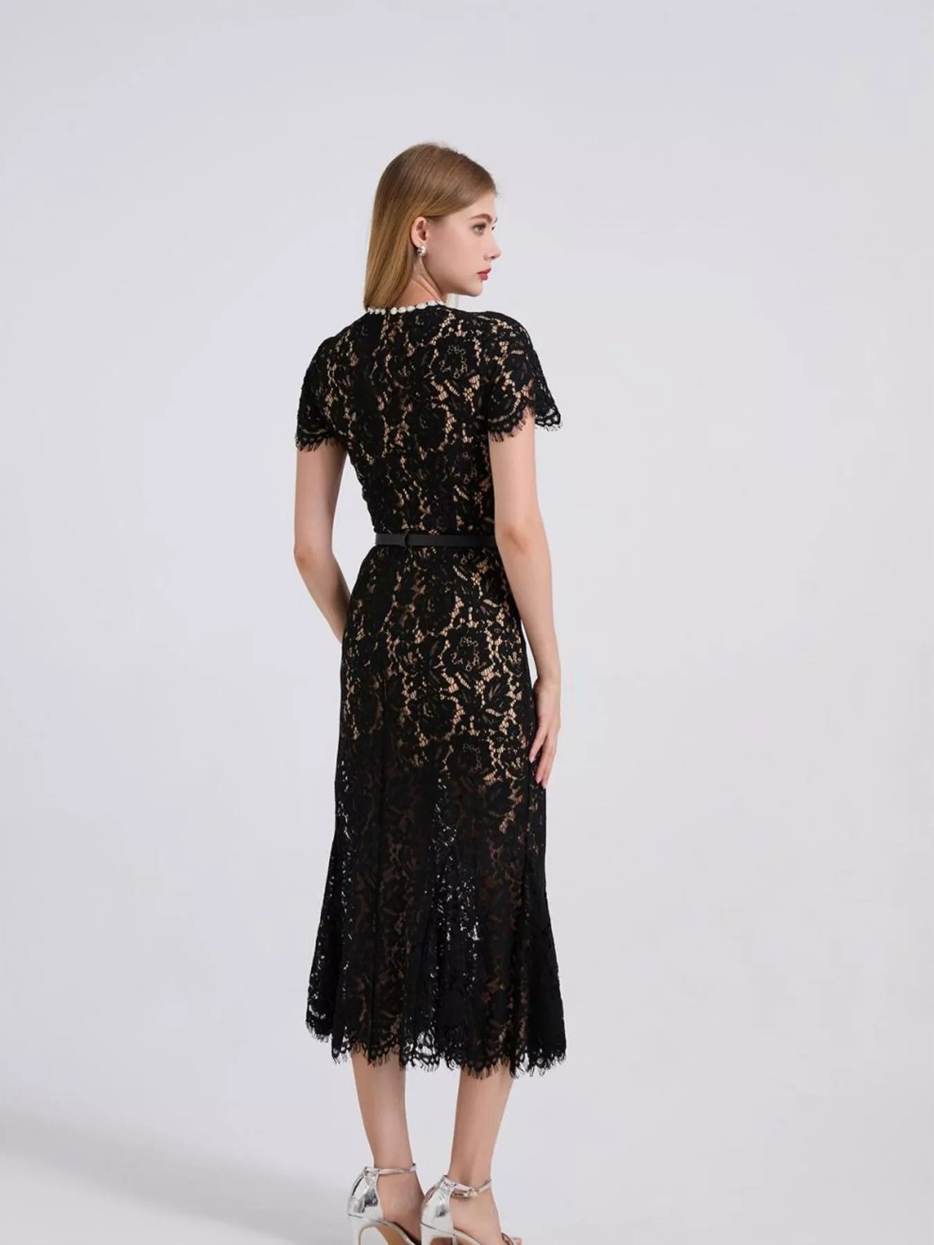 Lace Short Sleeve Mermaid Dress - Flip Flop Dynasty