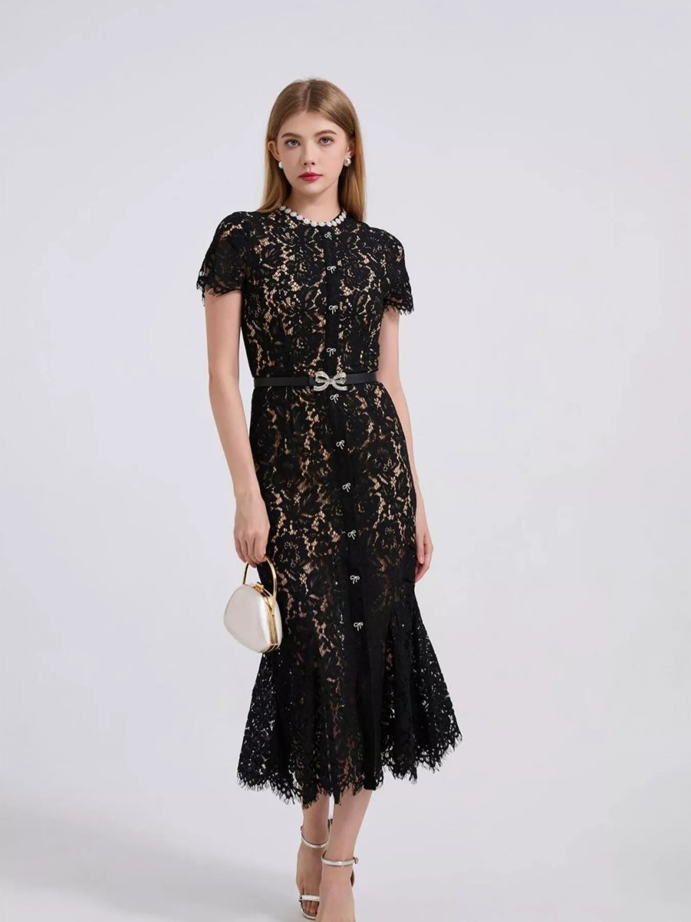 Lace Short Sleeve Mermaid Dress - Flip Flop Dynasty