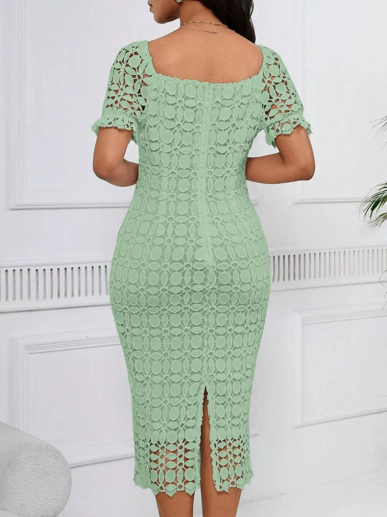 Lace Short Sleeve Midi Dress - Flip Flop Dynasty