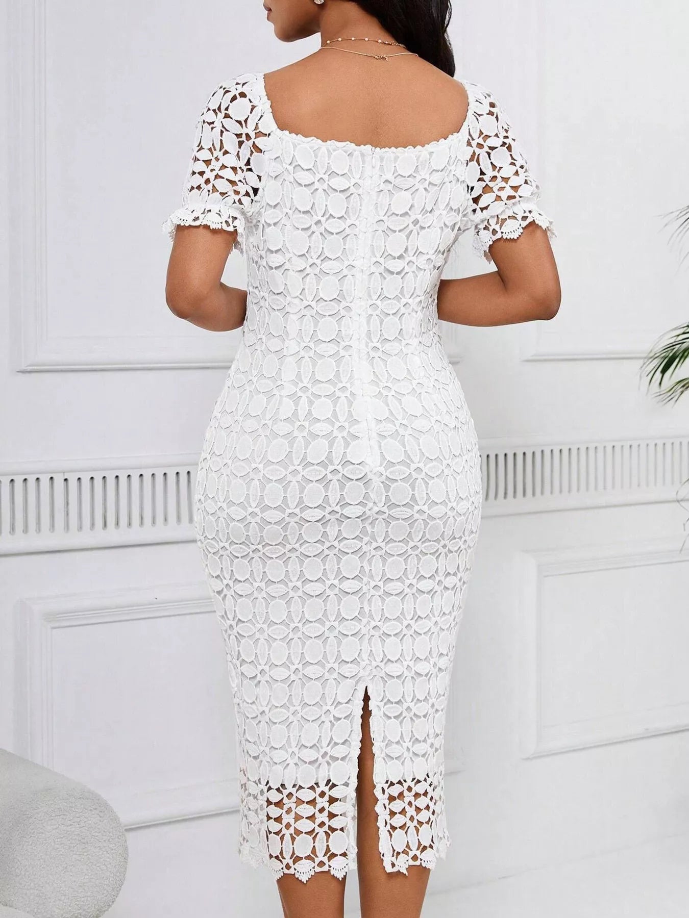 Lace Short Sleeve Midi Dress - Flip Flop Dynasty