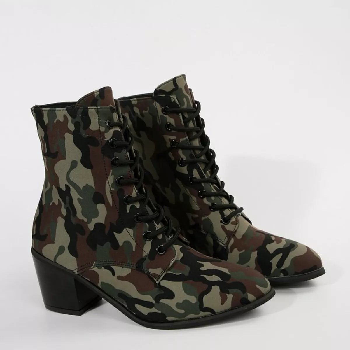 Lace Up Block Heels Boots - Flip Flop Dynasty