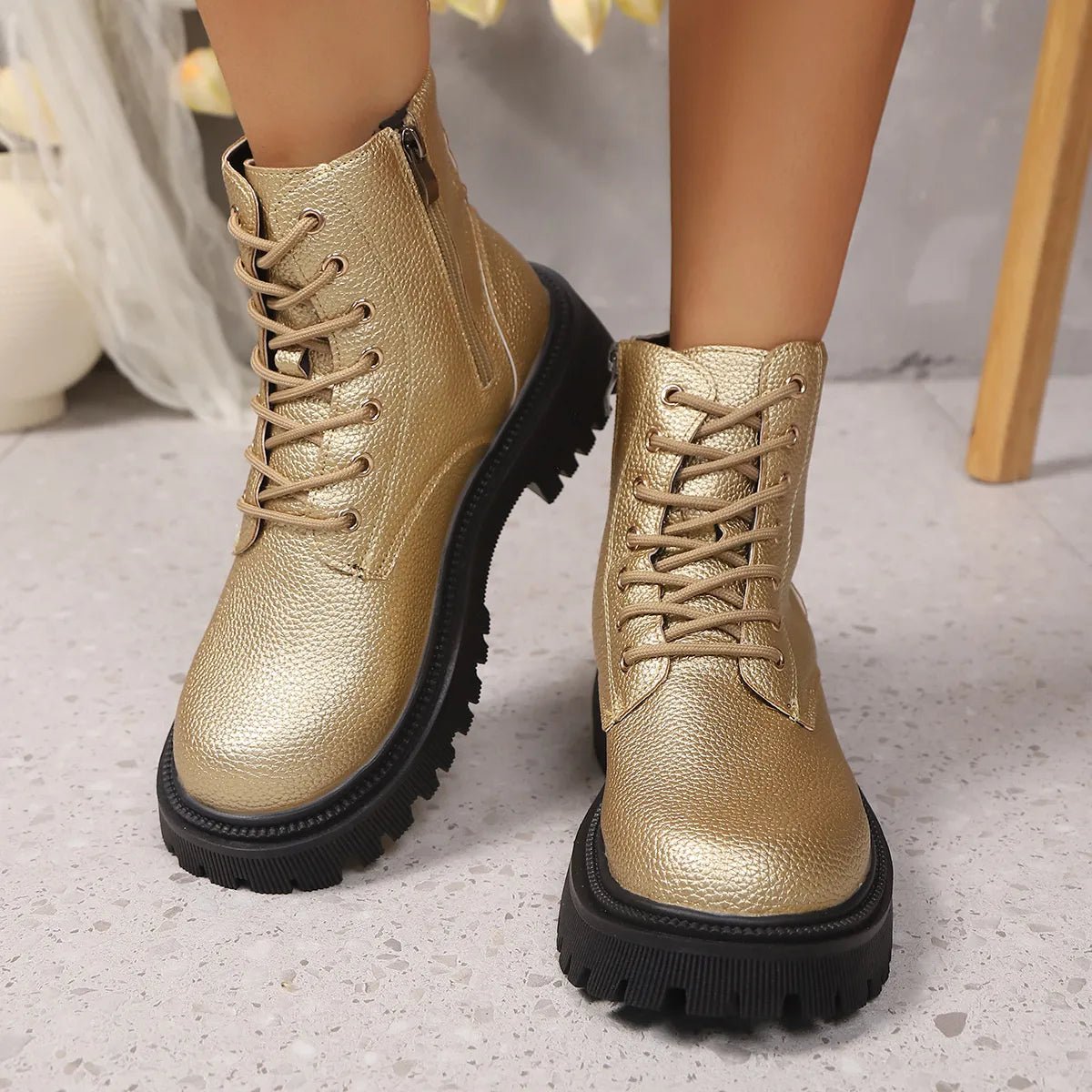 Lace Up Platform Boots - Flip Flop Dynasty
