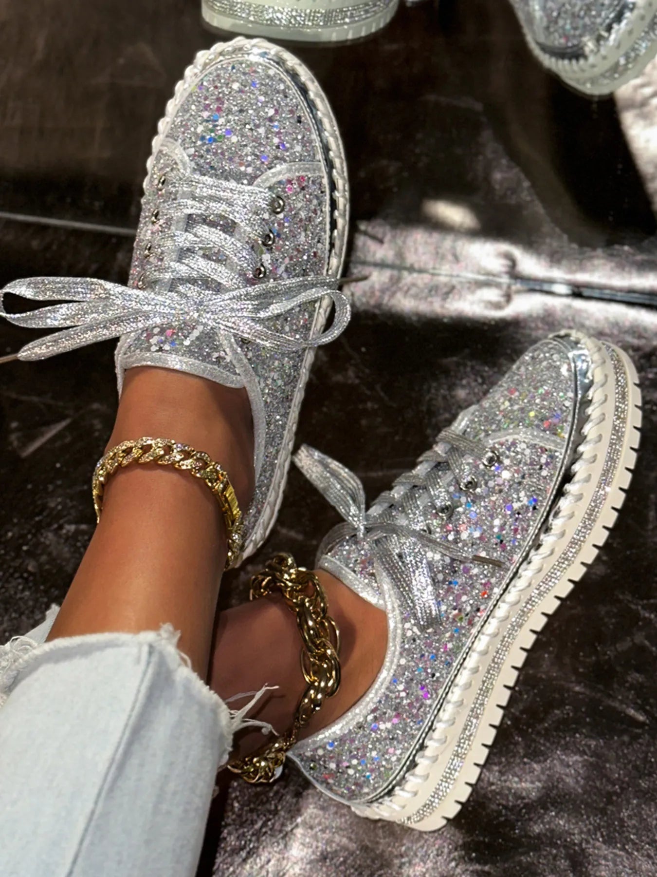 Lace Up Round Toe Platform Sneakers - Flip Flop Dynasty