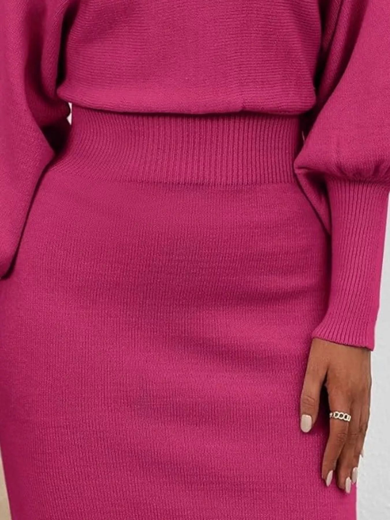 Lantern Sleeve Bodycon Sweater Dress - Flip Flop Dynasty