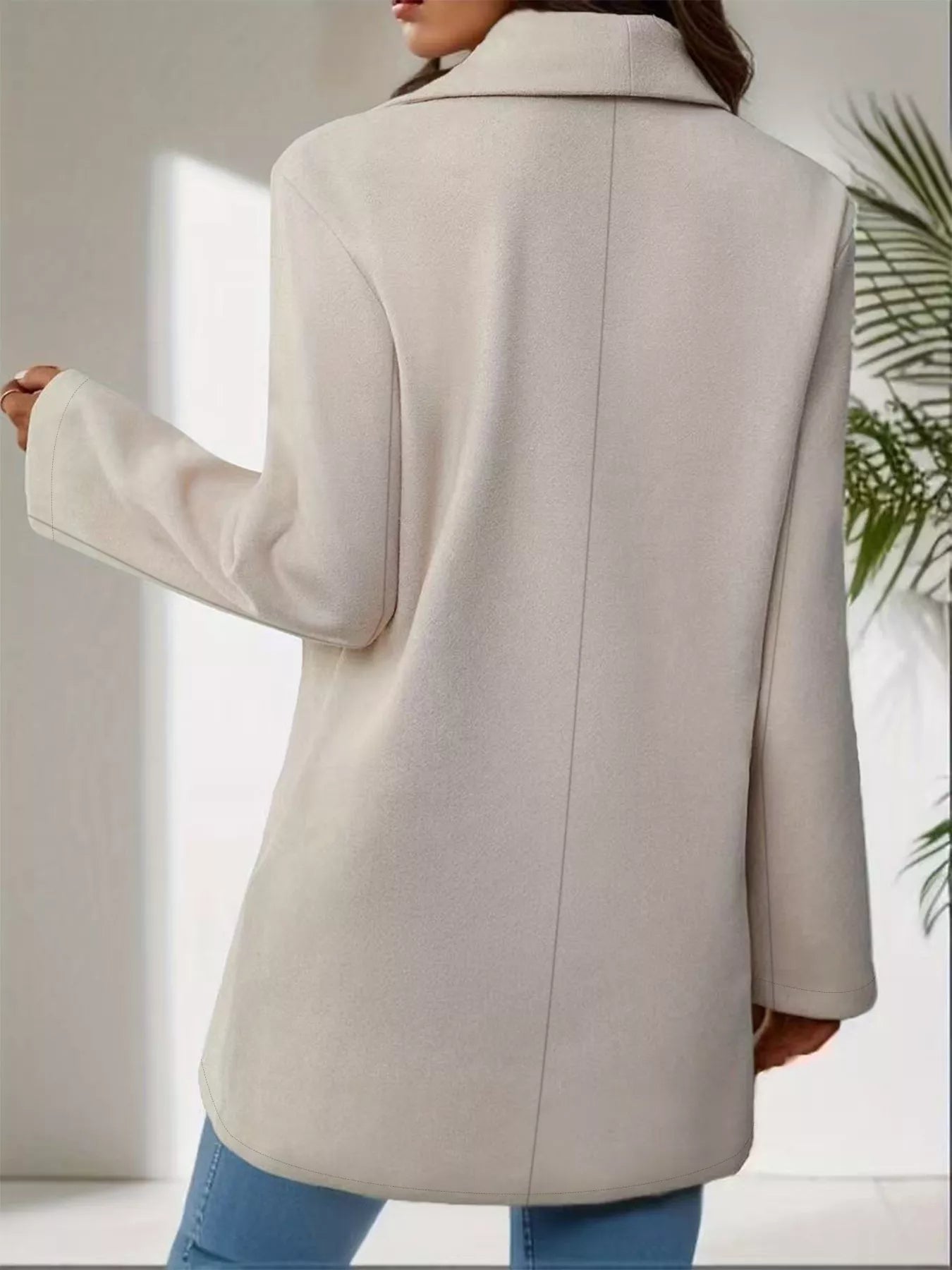 Lapel Collar Single - Button Wool Blend Overcoat - Flip Flop Dynasty