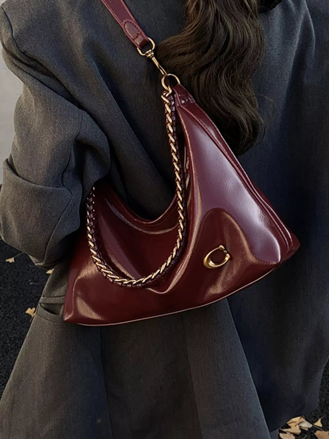 Leather Chain Shoulder Bag - Flip Flop Dynasty