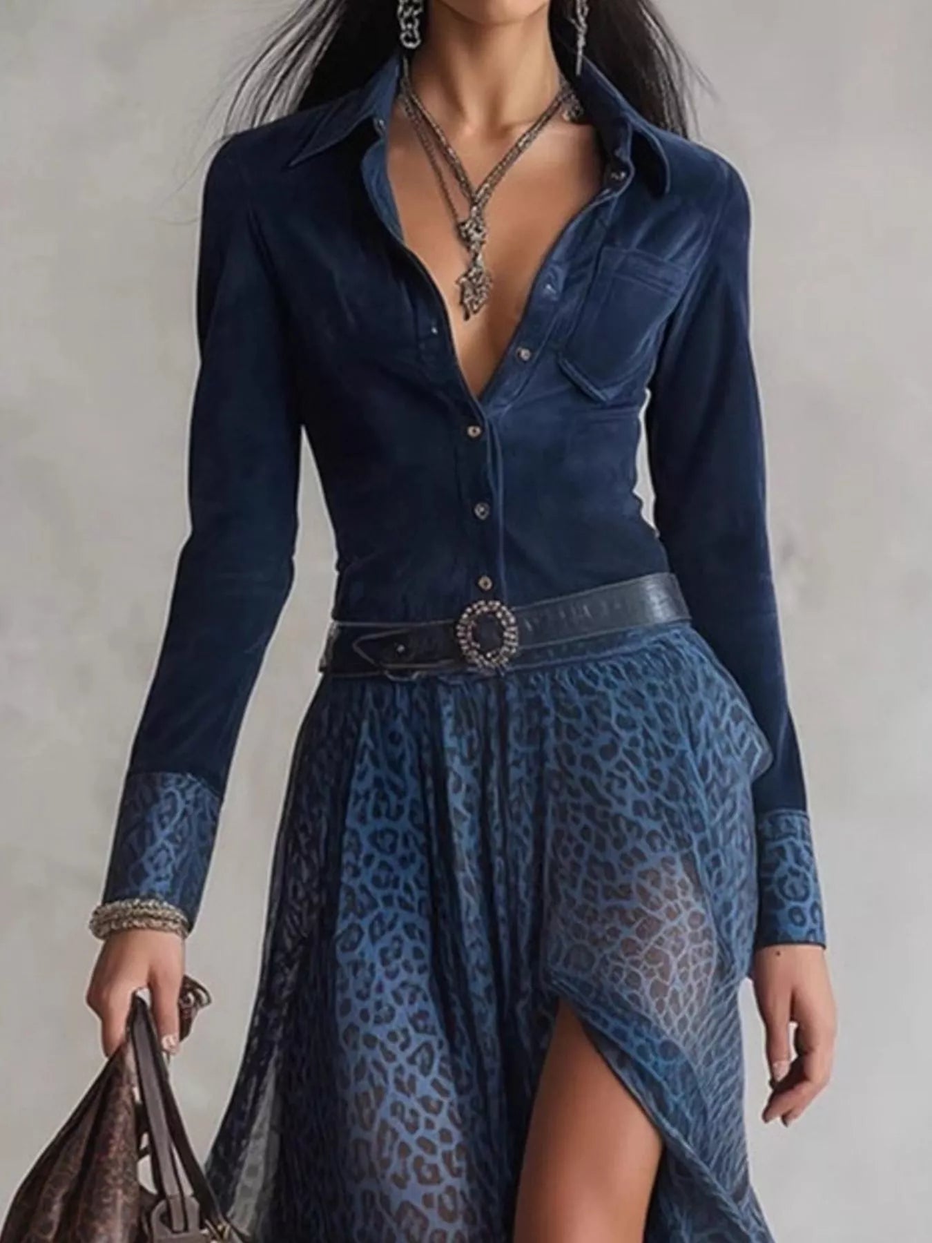 Leopard Button Front Slit Maxi Dress - Flip Flop Dynasty