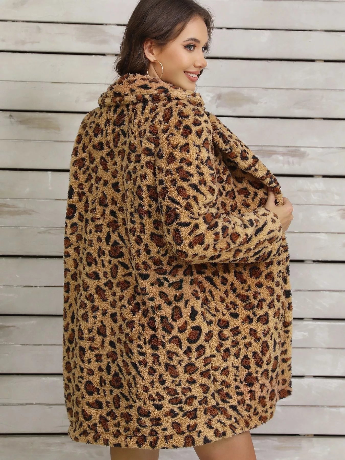 Leopard Fuzzy Teddy Coat - Flip Flop Dynasty