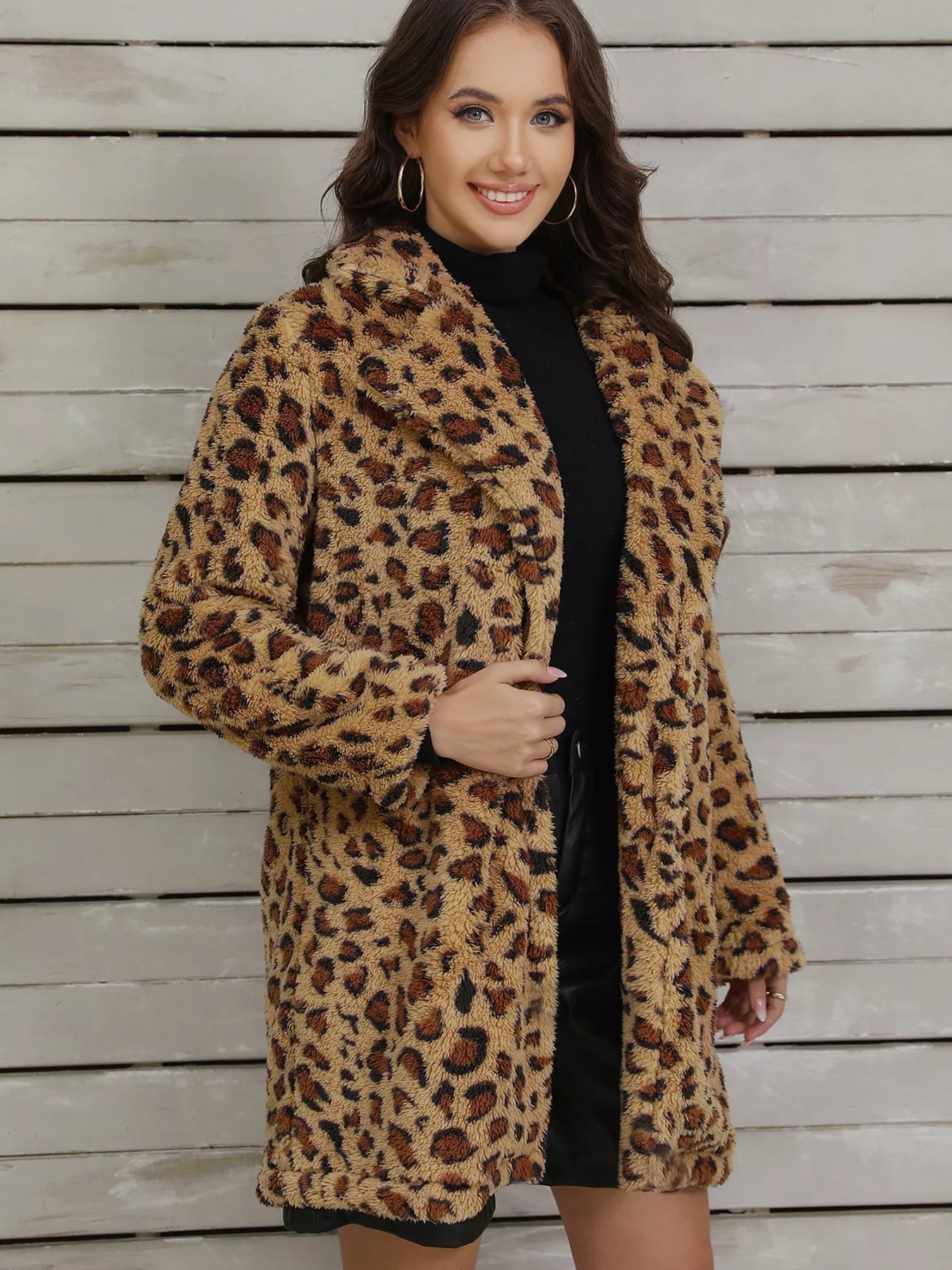 Leopard Fuzzy Teddy Coat - Flip Flop Dynasty