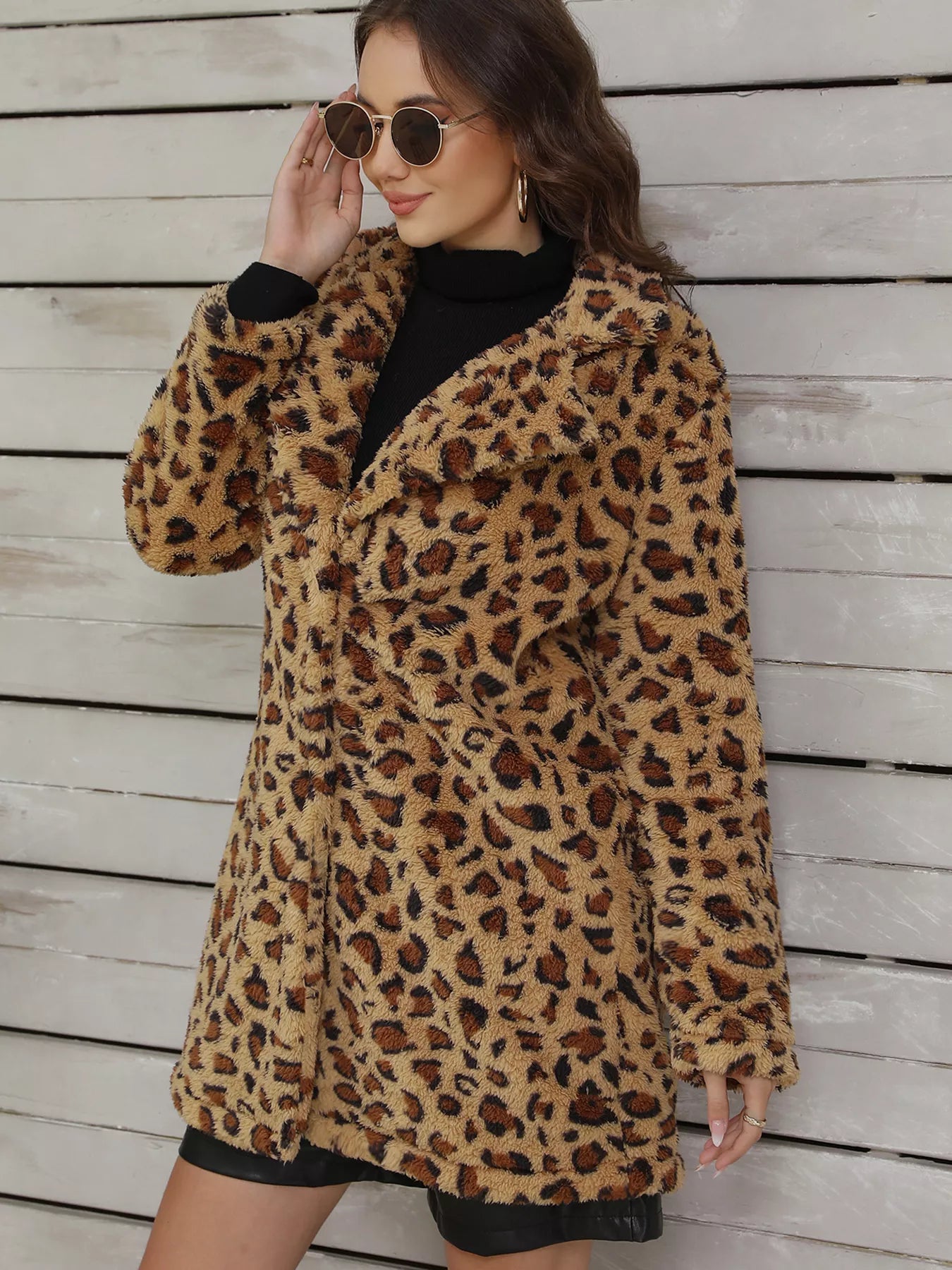 Leopard Fuzzy Teddy Coat - Flip Flop Dynasty