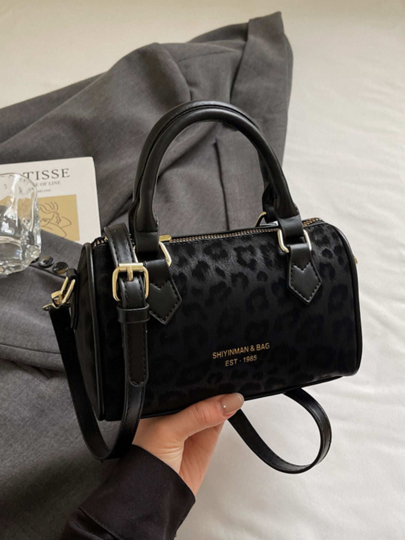 Leopard Print Barrel Crossbody Bag - Flip Flop Dynasty
