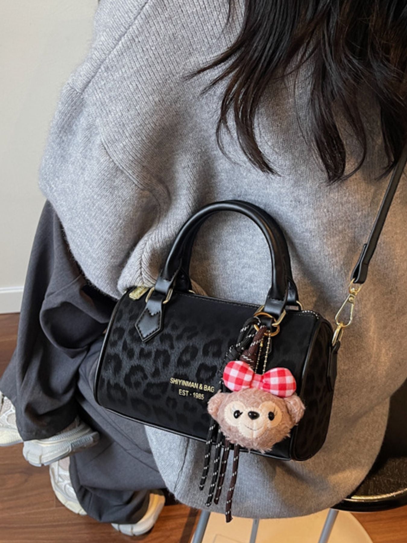 Leopard Print Barrel Crossbody Bag - Flip Flop Dynasty