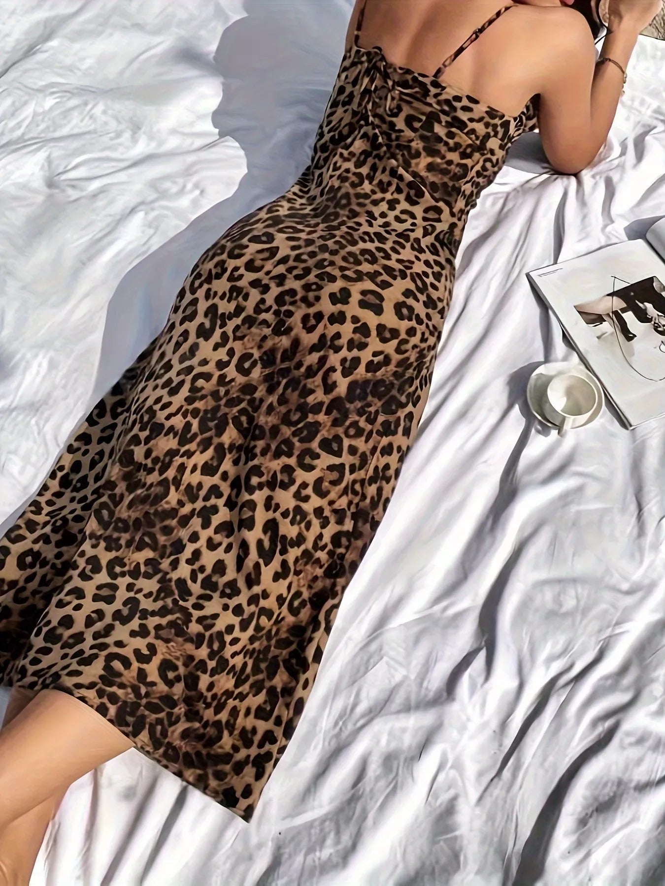 Leopard Spaghetti Strap Midi Dress - Flip Flop Dynasty