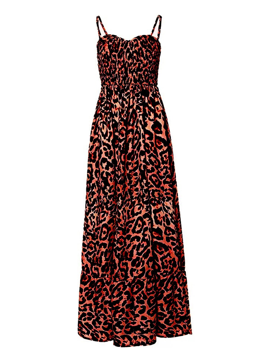 Leopard Sweetheart Neck Cami Dress - Flip Flop Dynasty