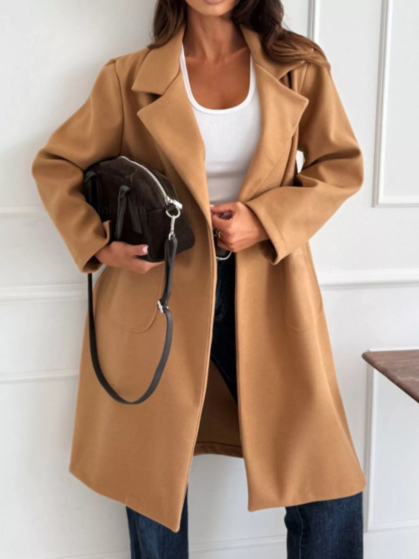 Long - Sleeve Single - Breasted Trench Coat - Flip Flop Dynasty