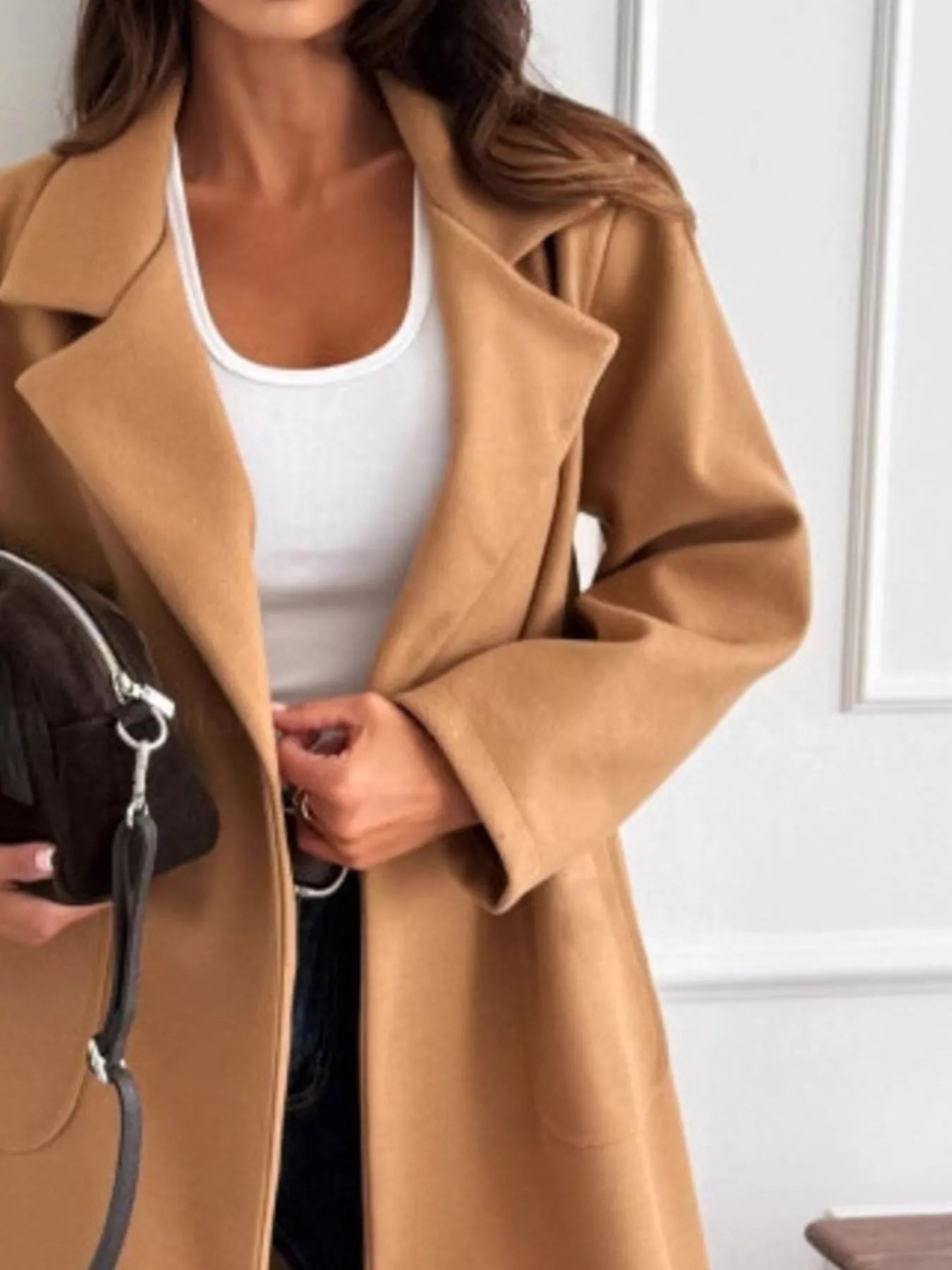 Long - Sleeve Single - Breasted Trench Coat - Flip Flop Dynasty