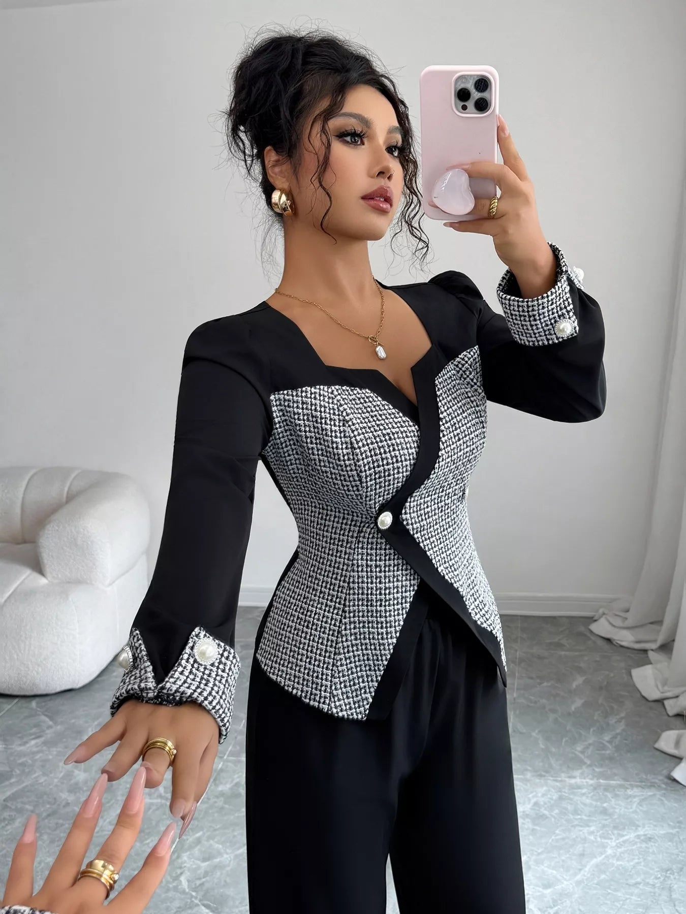 Long Sleeve Top and Wide Leg Pants Set - Flip Flop Dynasty