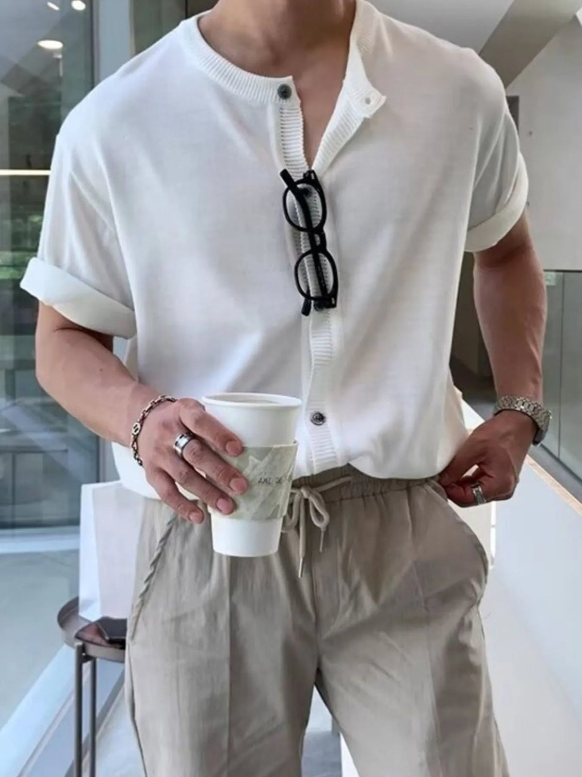 Men's Button Up Short Sleeve Top - Flip Flop Dynasty