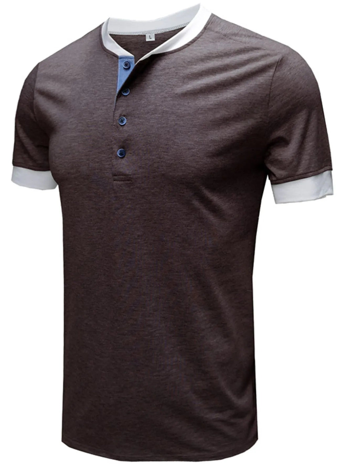 Men's Contrast Trim Henley Top - Flip Flop Dynasty