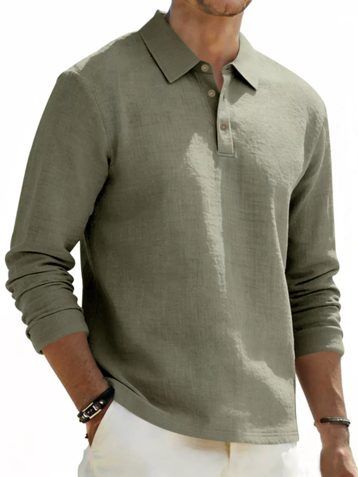 Men's Full Size Classic Long Sleeve Polo Plus Size - Flip Flop Dynasty