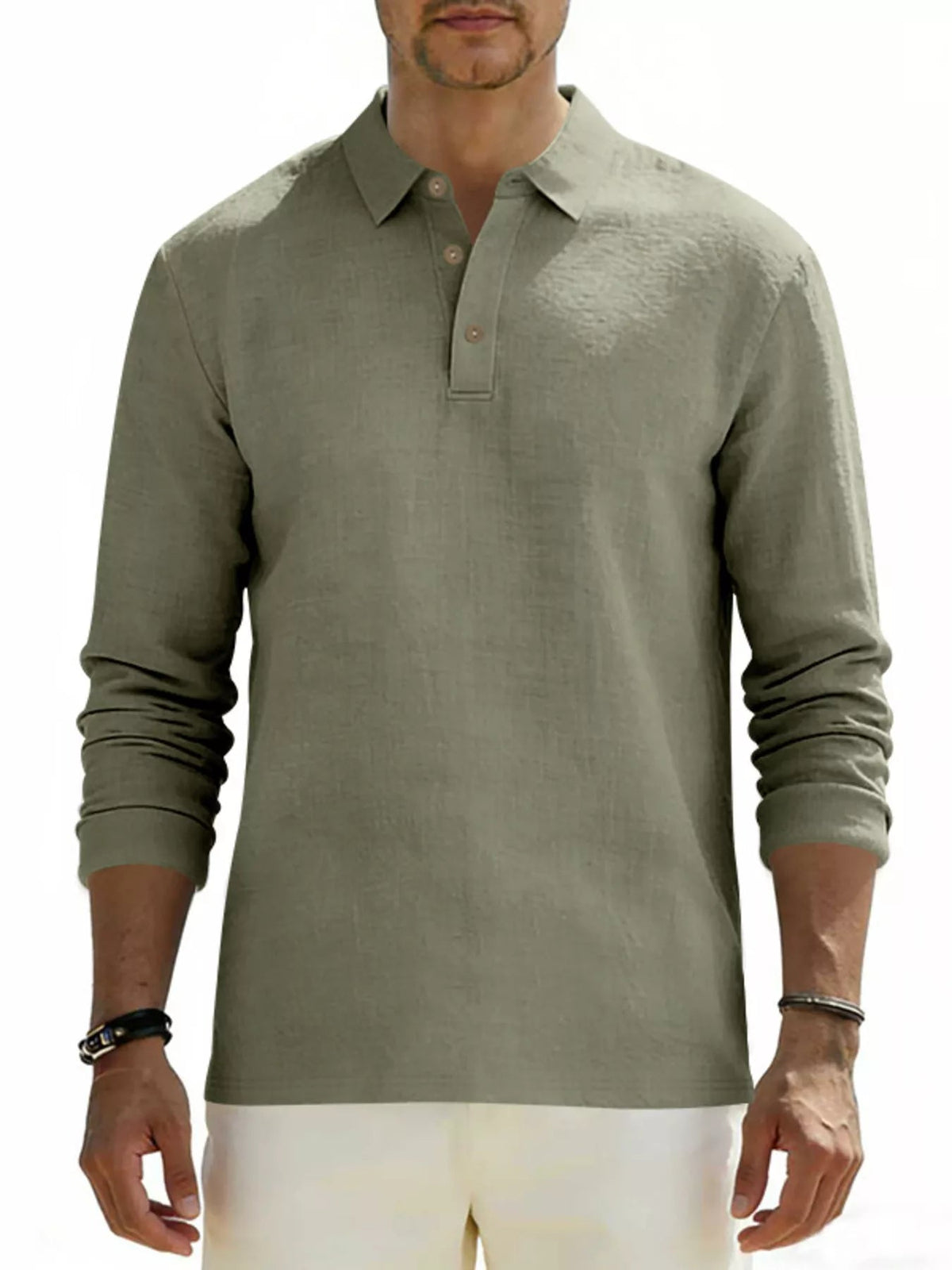 Men's Full Size Classic Long Sleeve Polo Plus Size - Flip Flop Dynasty