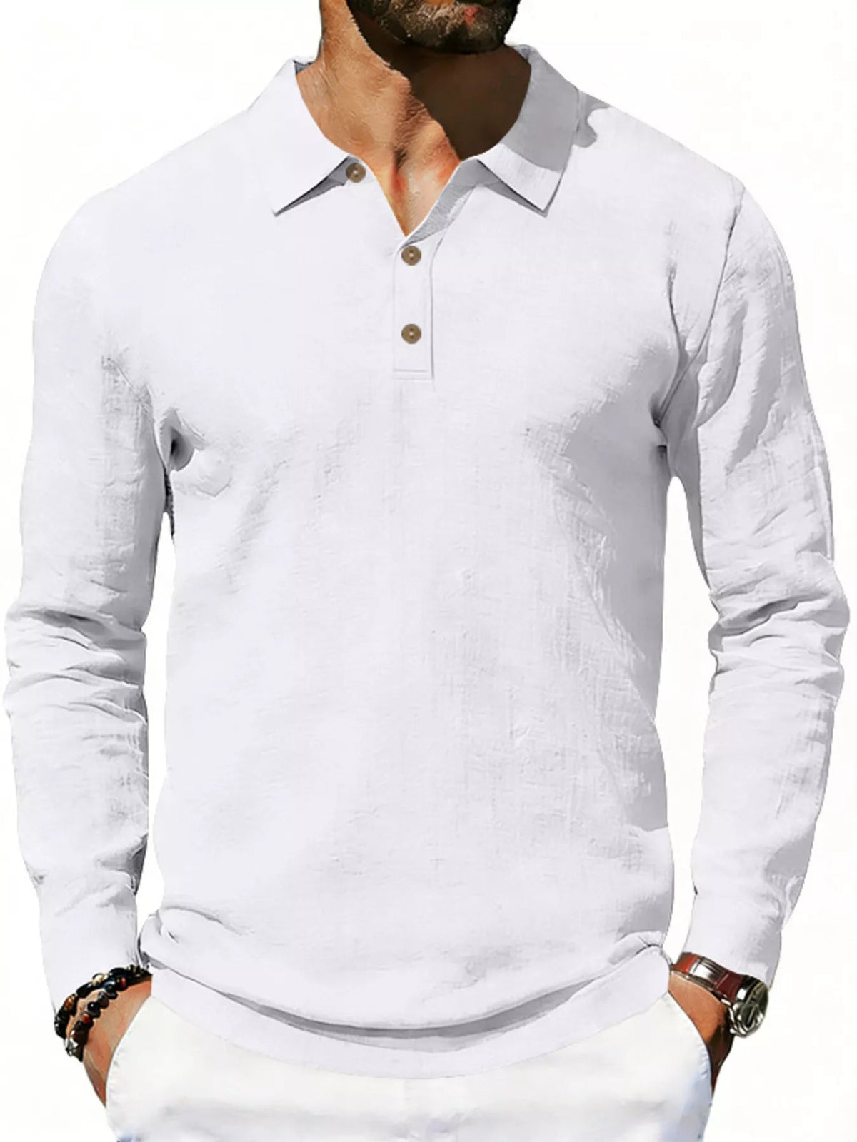 Men's Full Size Classic Long Sleeve Polo Plus Size - Flip Flop Dynasty