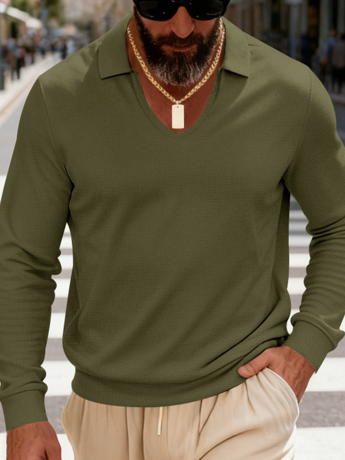 Men's Full Size Slim Fit Long Sleeve Polo Plus Size - Flip Flop Dynasty