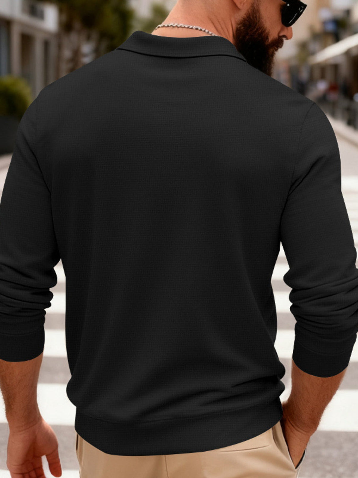 Men's Full Size Slim Fit Long Sleeve Polo Plus Size - Flip Flop Dynasty