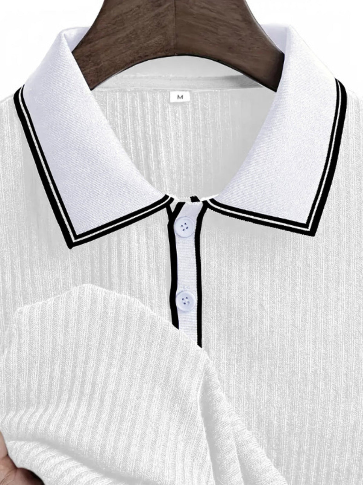 Men‘s Full Size Slim Fit Ribbed Knit Polo Plus Size - Flip Flop Dynasty