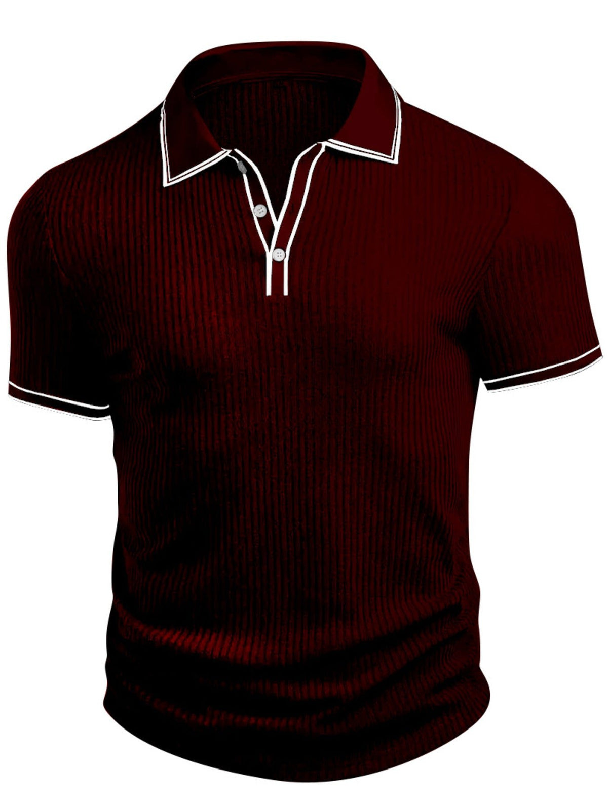 Men‘s Full Size Slim Fit Ribbed Knit Polo Plus Size - Flip Flop Dynasty