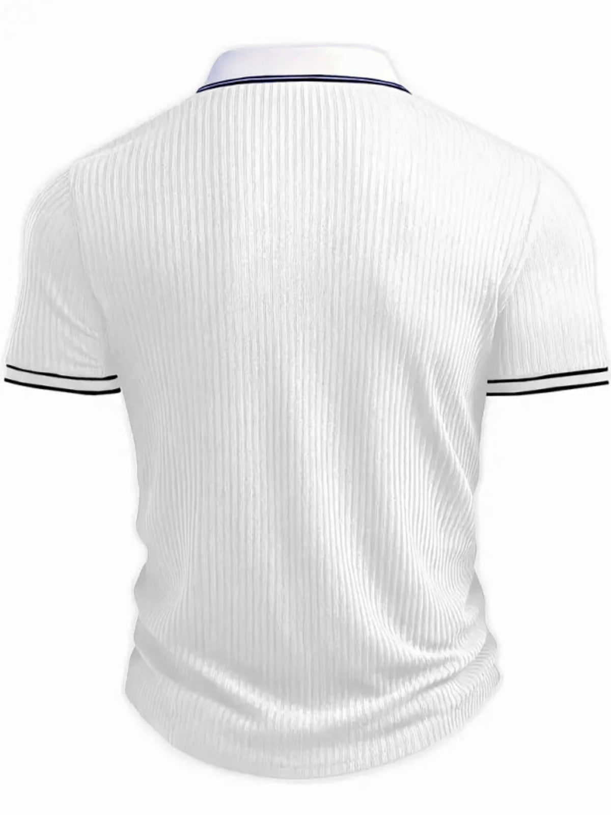 Men‘s Full Size Slim Fit Ribbed Knit Polo Plus Size - Flip Flop Dynasty