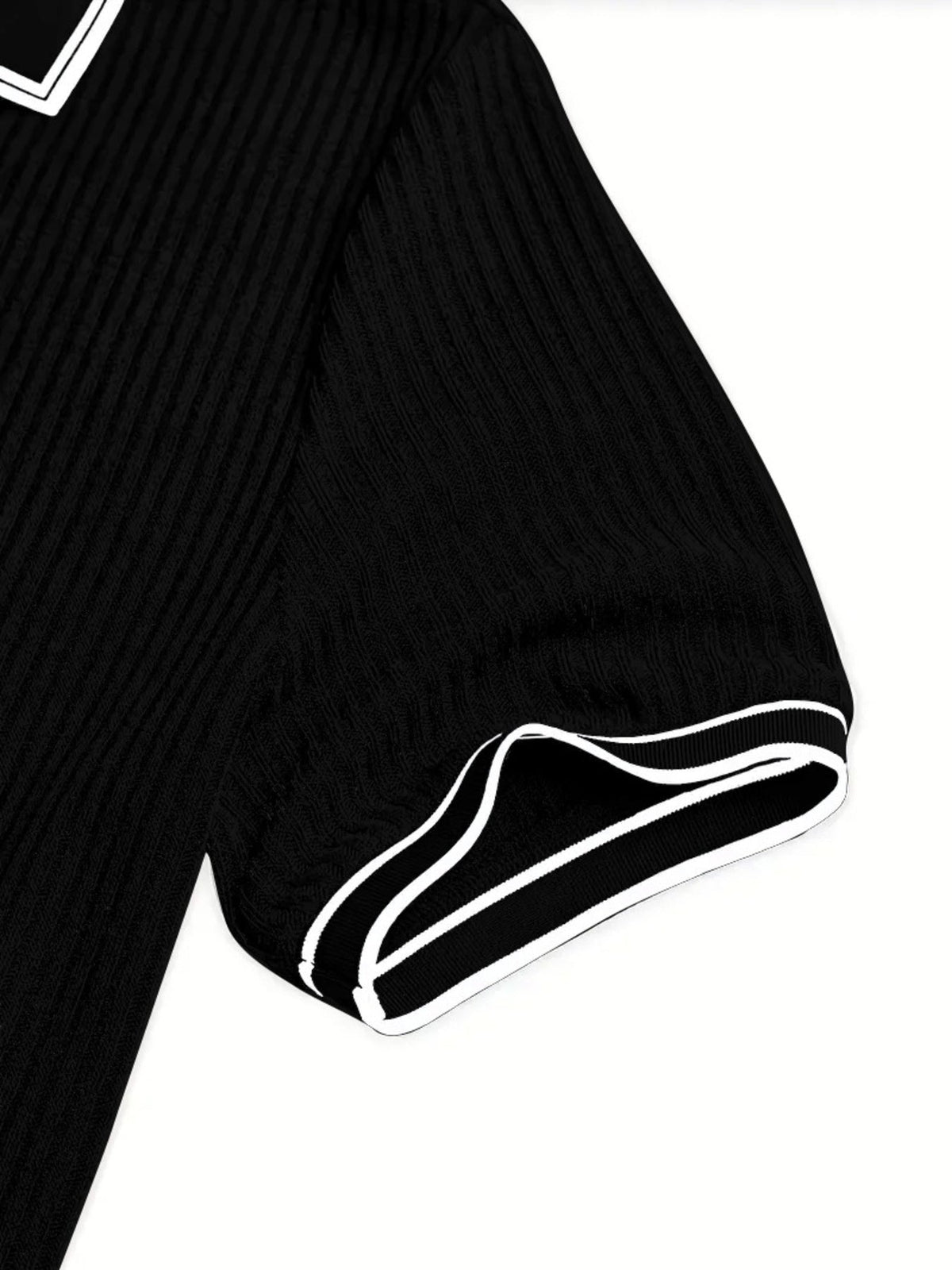 Men‘s Full Size Slim Fit Ribbed Knit Polo Plus Size - Flip Flop Dynasty