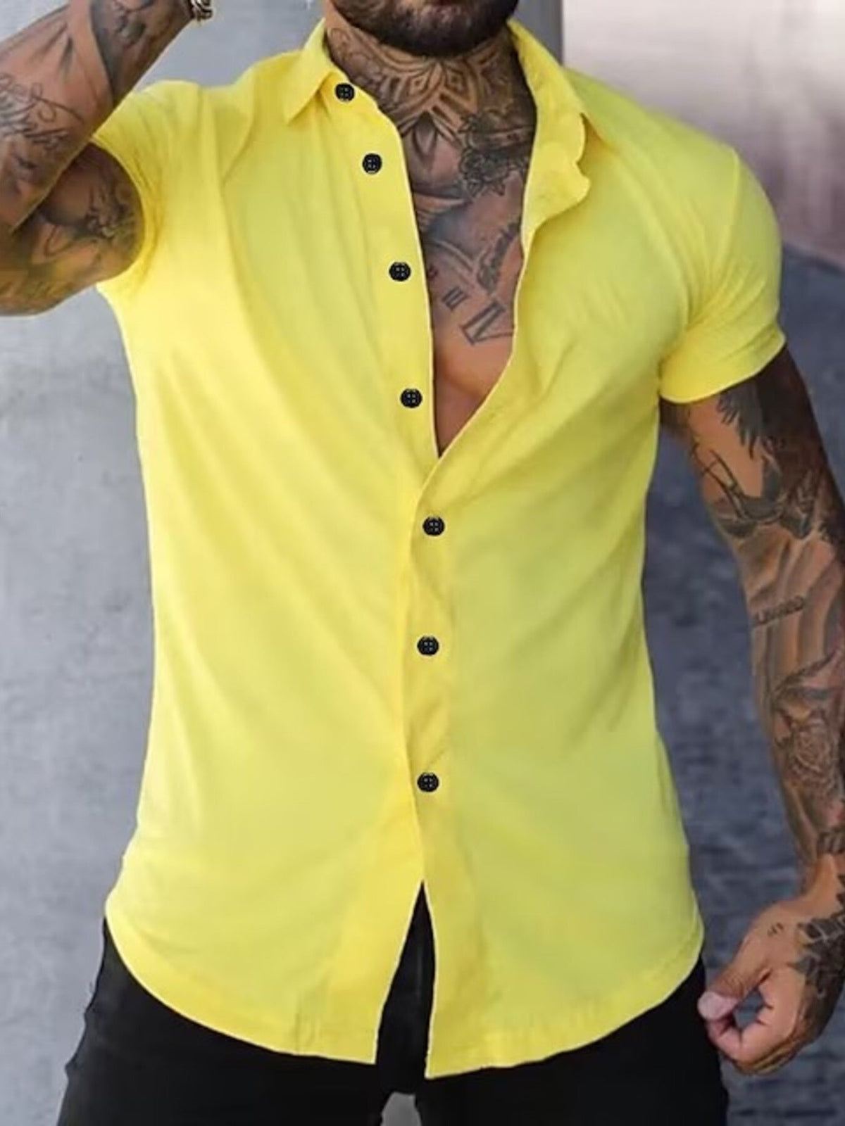 Men's Full Size Slim Fit Short Sleeve Button-Down Shirt Plus Size - Flip Flop Dynasty