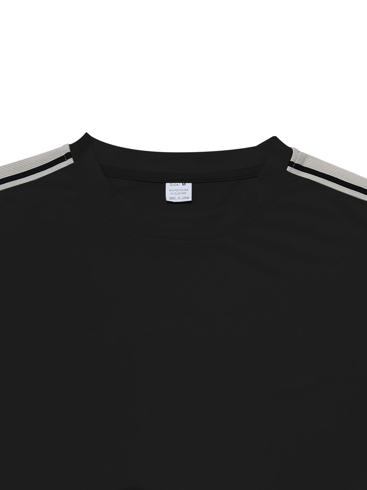 Men's Full Size Striped Shoulder Casual T-Shirt Plus Size - Flip Flop Dynasty