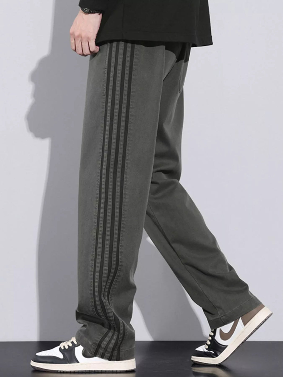 Men's Plus Size Casual Loose Fit Stripes Pants - Flip Flop Dynasty