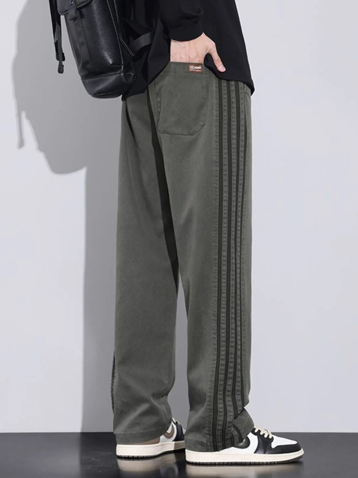 Men's Plus Size Casual Loose Fit Stripes Pants - Flip Flop Dynasty