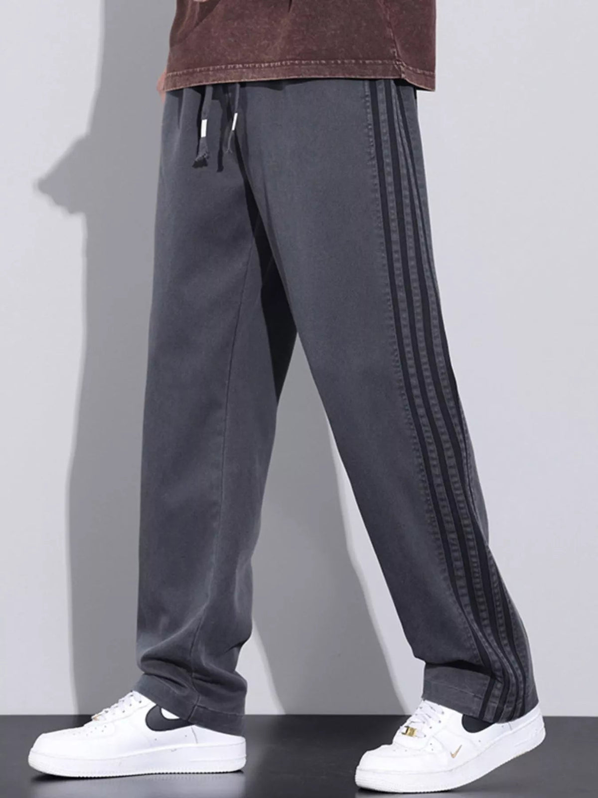 Men's Plus Size Casual Loose Fit Stripes Pants - Flip Flop Dynasty