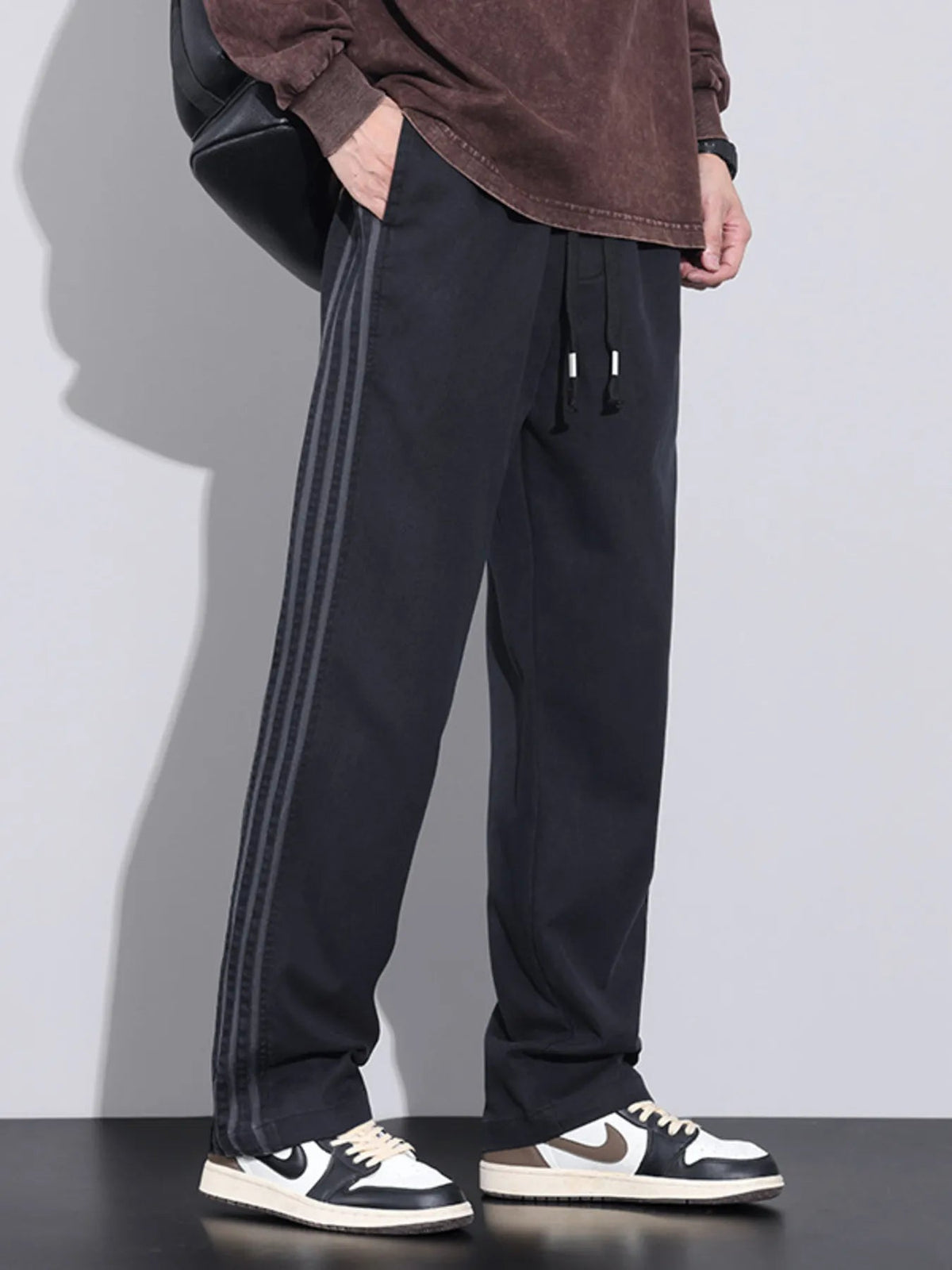 Men's Plus Size Casual Loose Fit Stripes Pants - Flip Flop Dynasty