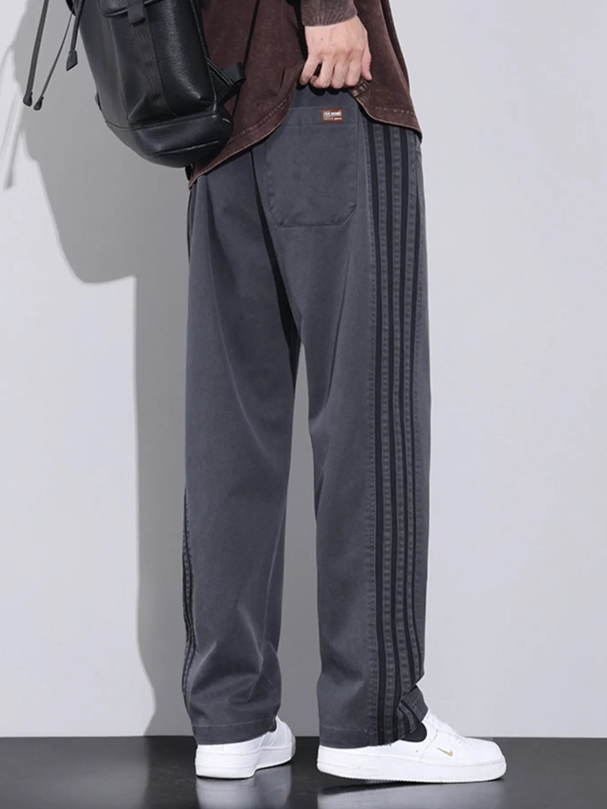 Men's Plus Size Casual Loose Fit Stripes Pants - Flip Flop Dynasty