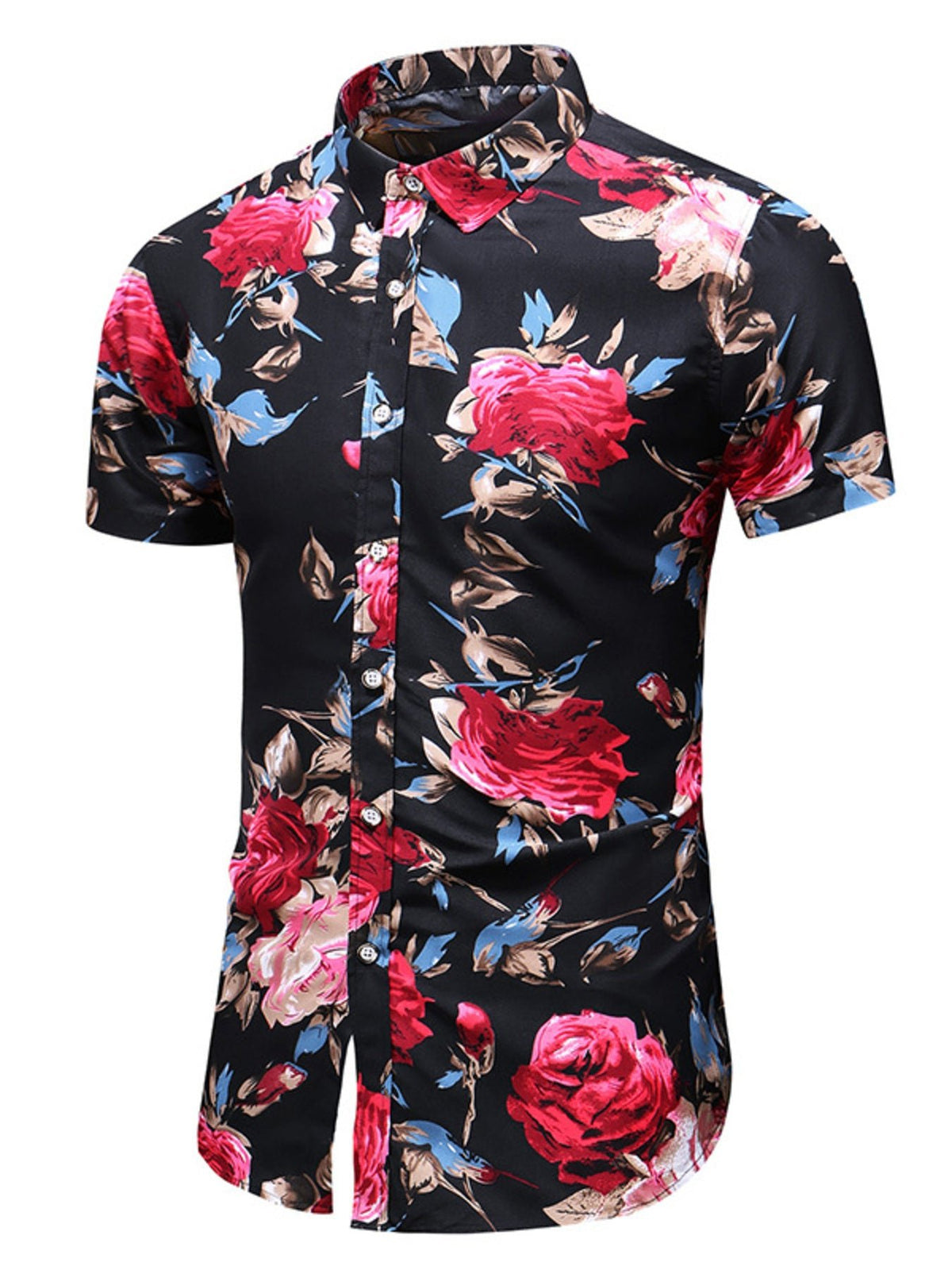 Men's Plus Size Floral Print Short Sleeve Casual Shirt - Flip Flop Dynasty