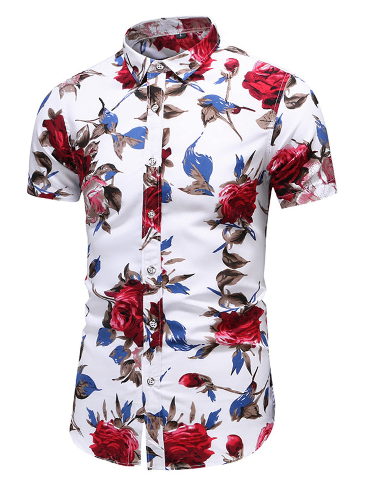 Men's Plus Size Floral Print Short Sleeve Casual Shirt - Flip Flop Dynasty