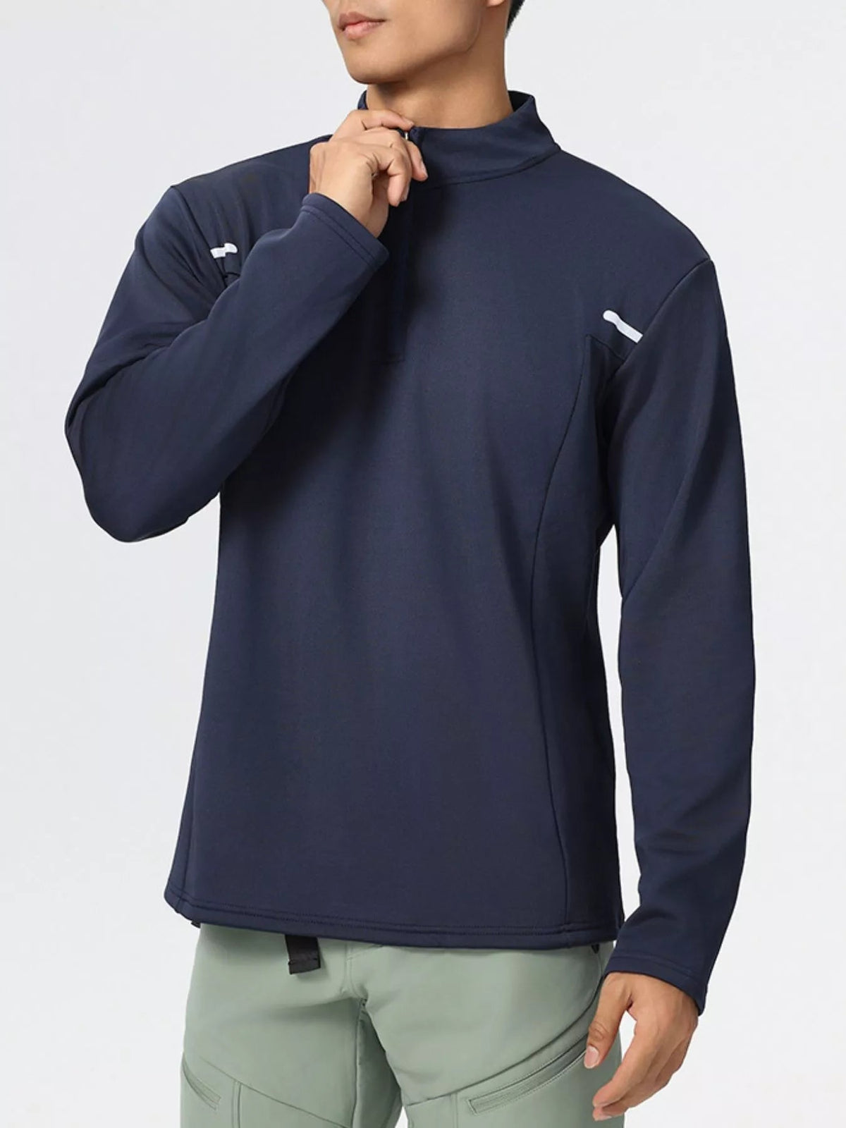Men's Plus Size Half-Zip Long Sleeve Top - Flip Flop Dynasty