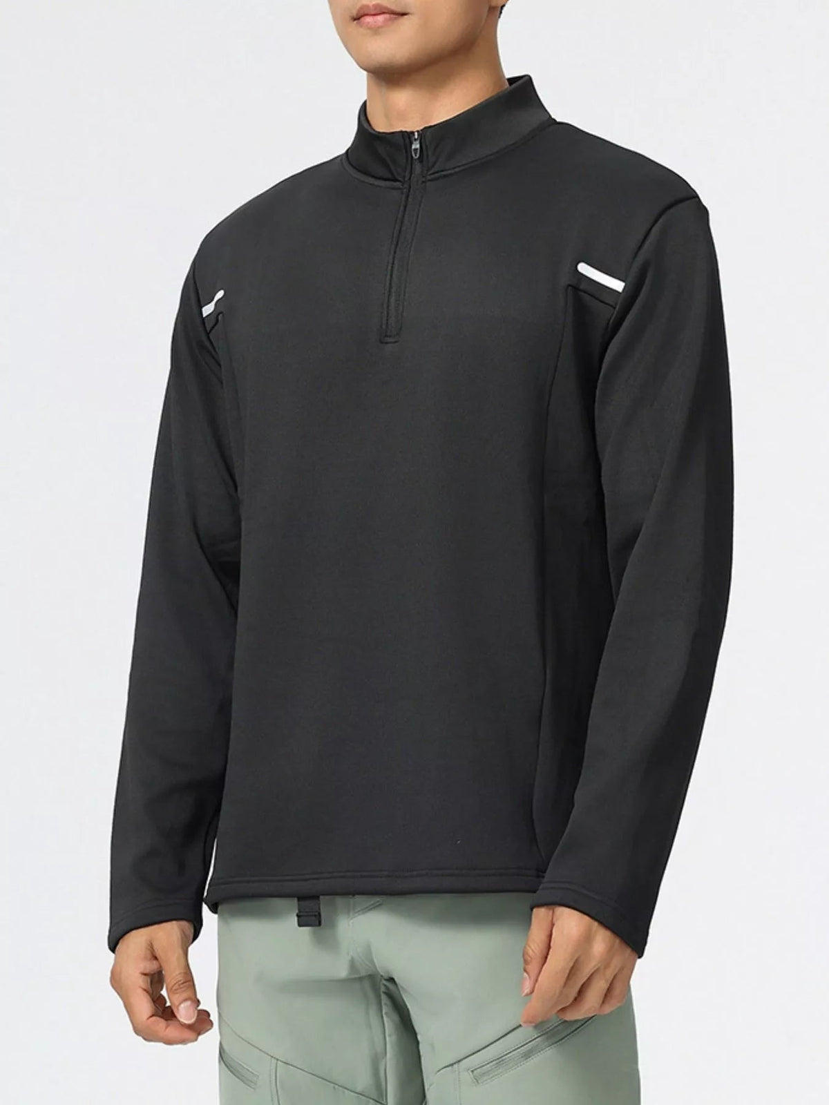 Men's Plus Size Half-Zip Long Sleeve Top - Flip Flop Dynasty