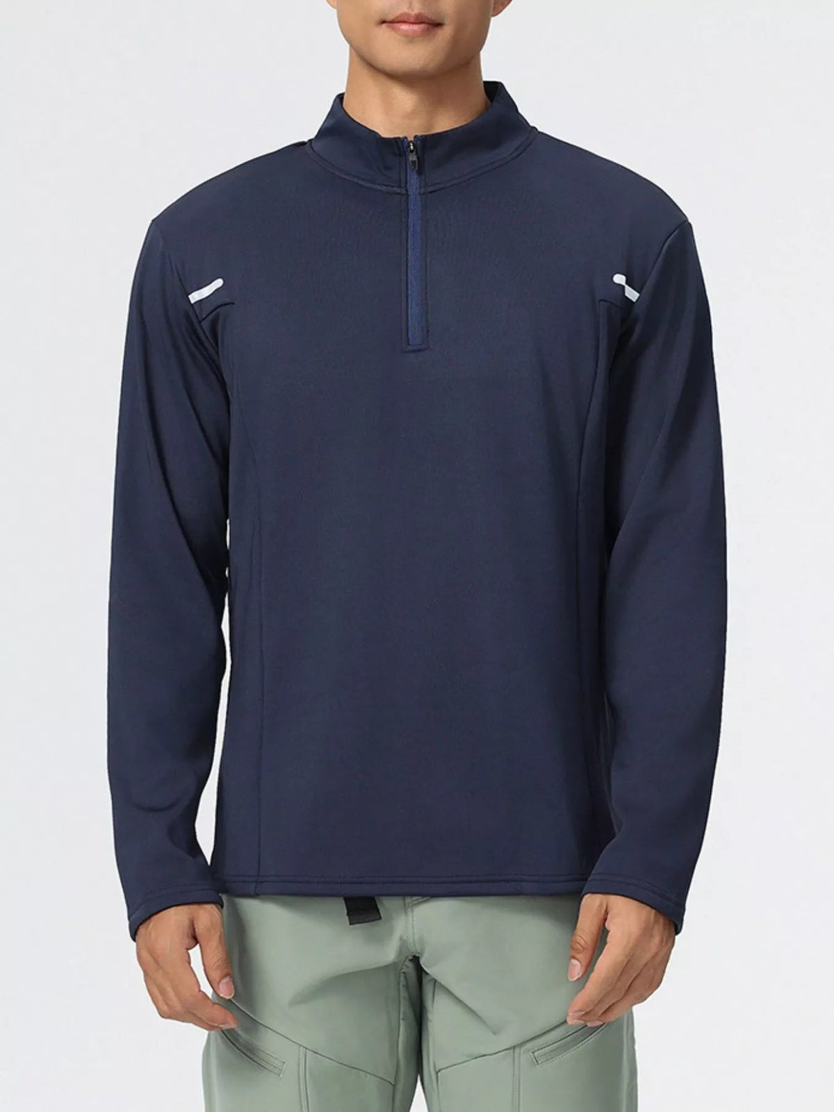 Men's Plus Size Half-Zip Long Sleeve Top - Flip Flop Dynasty