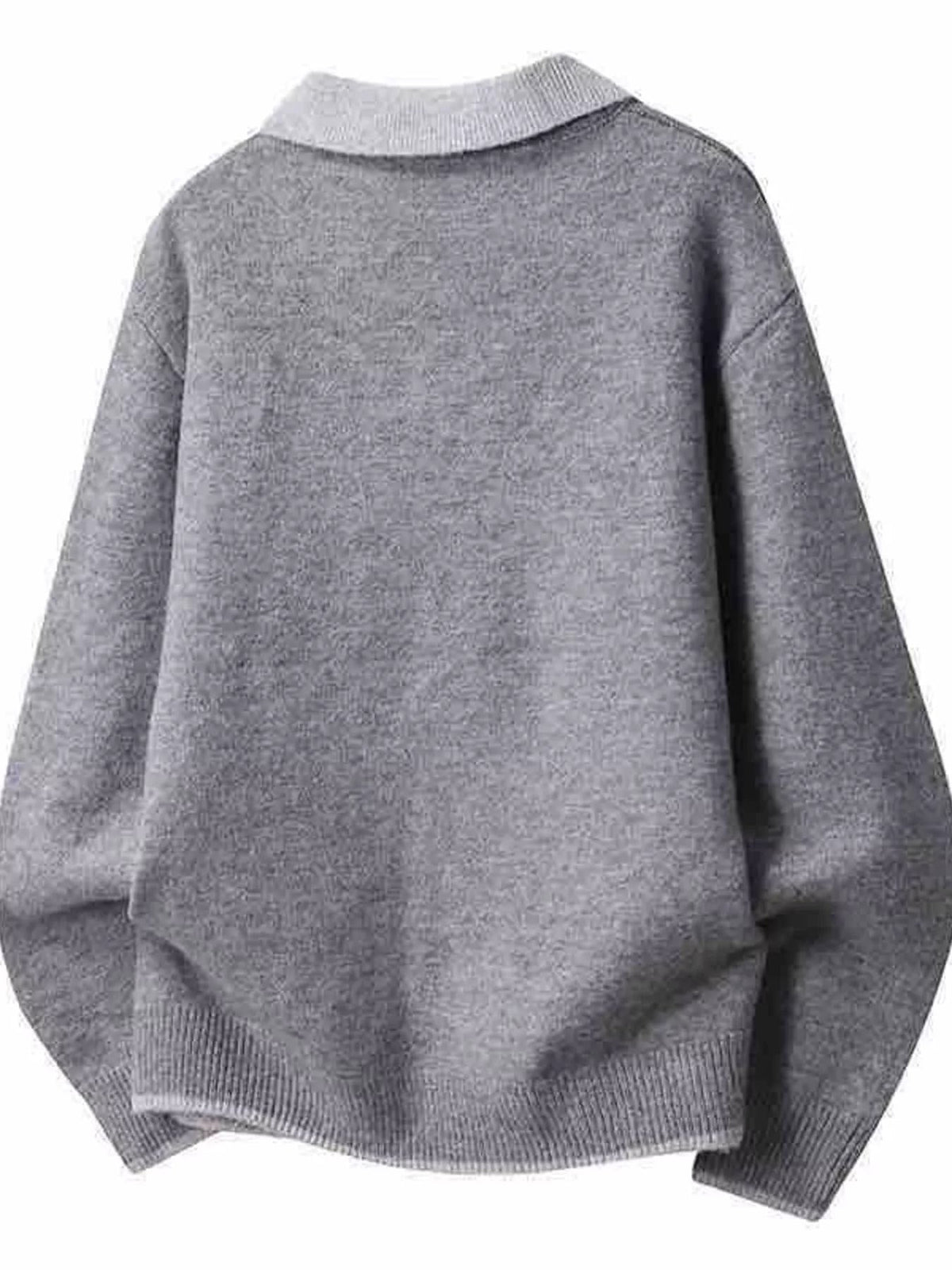 Men's Plus Size Polo Collar Long Sleeve Sweater - Flip Flop Dynasty